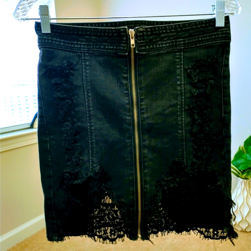 Doubleone.K Black Jean Mini Skirt - Picture 3 of 12